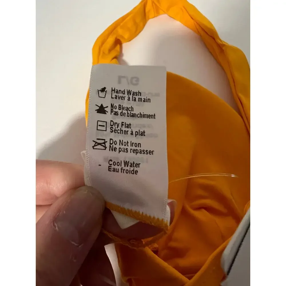 NWT L*Space Women's Avery Wrap-Style Beach Swim Bikini Top Mango Orange Size L